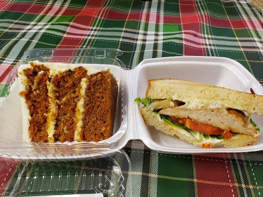 Chicken Teriyaki Sandwich & Carrot Cake